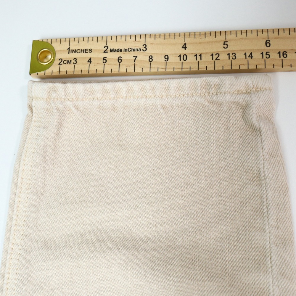 NWT American Eagle Mom Straight Leg Jean Size 2 X-Long Cream High Rise Neutral - Picture 12 of 13